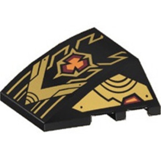 Brick 4x3 with Bow / Angle Imperium Golden Piece Black