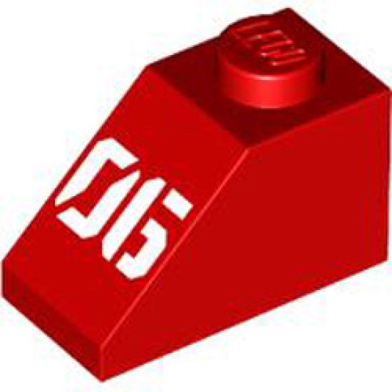 Roof Tile 1X2 45 Degree Number 8 Bright Red