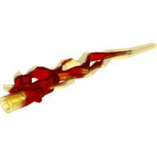 Flame 3x10x1 with Cross Hole Transparent Red