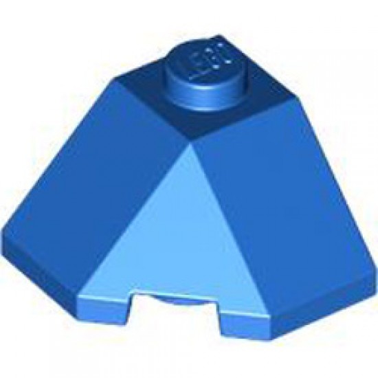 Roof Tile 2x2x1 45 Degree Bottom 45 Degree Bright Blue