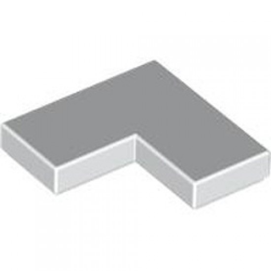 Flat Tile Corner 1x2x2 White