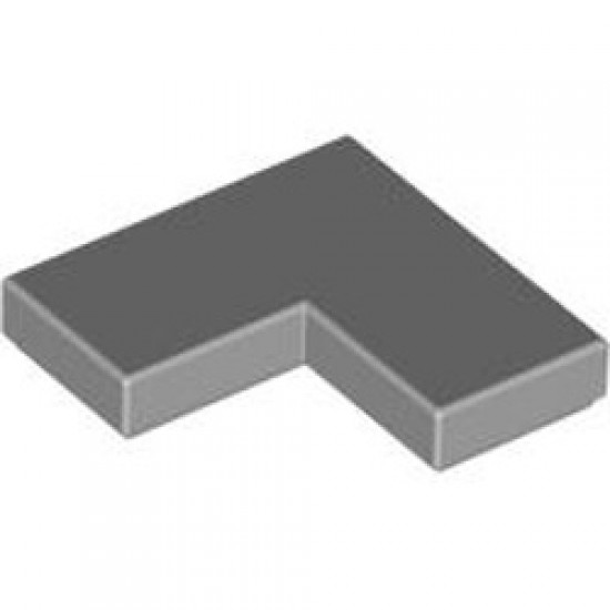 Flat Tile Corner 1x2x2 Medium Stone Grey