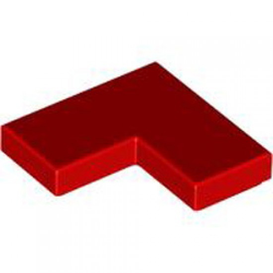 Flat Tile Corner 1x2x2 Bright Red