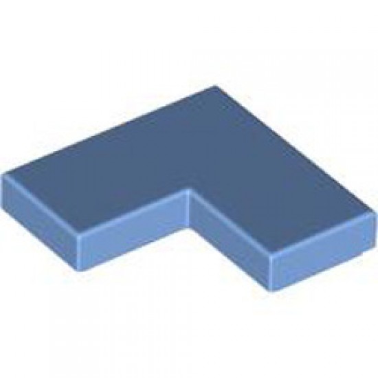 Flat Tile Corner 1x2x2 Medium Blue