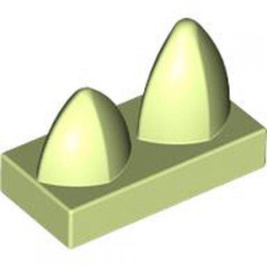 Plate 1x2 with 2 Vertical Teeth Spring Yellowish Green