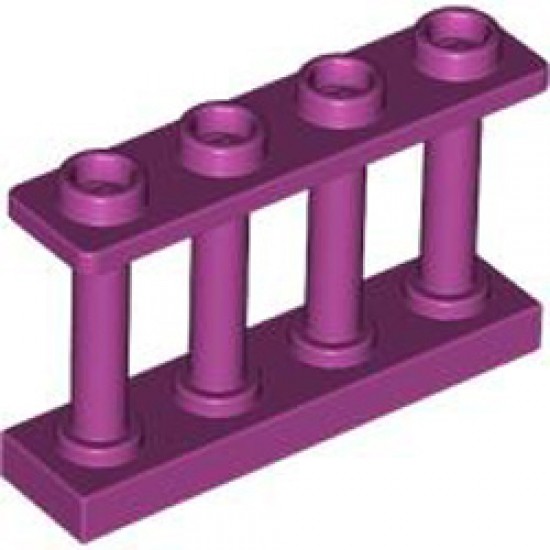 Fence 1x4x2 with 4 Knobs Bright Reddish Violet