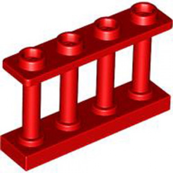Fence 1x4x2 with 4 Knobs Bright Red