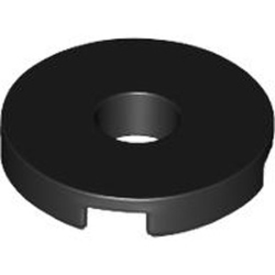 Flat Tile 2x2 Round with Hole Diameter 4.85 Black