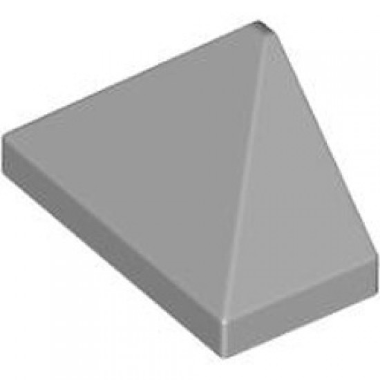 End Ridged Tile 1x2/45 Degree Medium Stone Grey