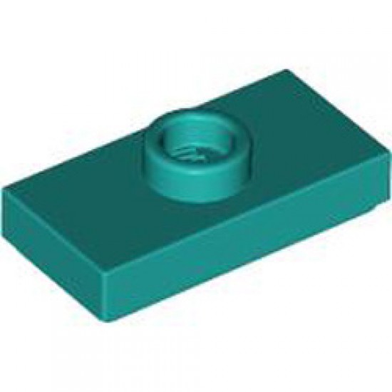 Plate 1x2 with 1 Knob Bright Bluish Green