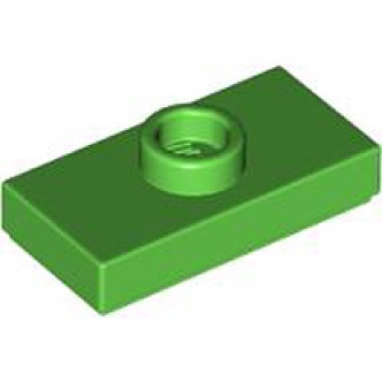 Plate 1x2 with 1 Knob Bright Green