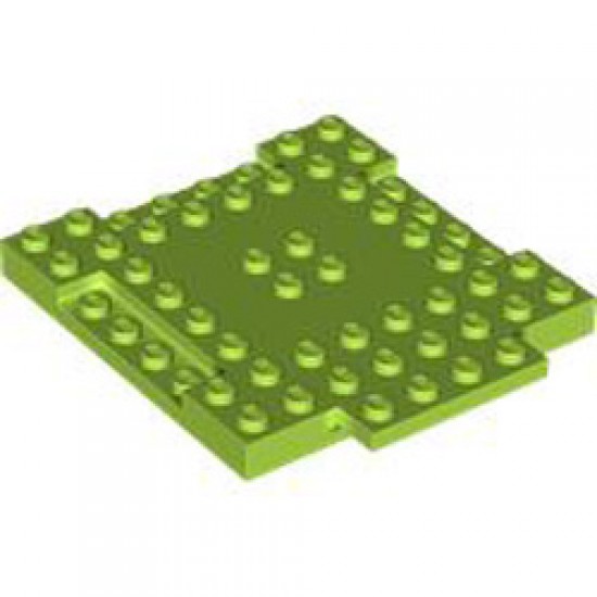 Plate 8x8x6.4, 3 Cut Out and 1 Wing Bright Yellowish Green