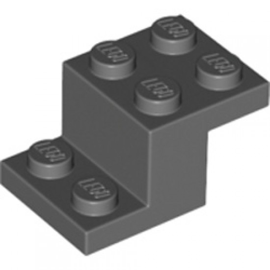 Brick with Plate 2x3x1 1/3 without Bottom Stud Holder Dark Stone Grey