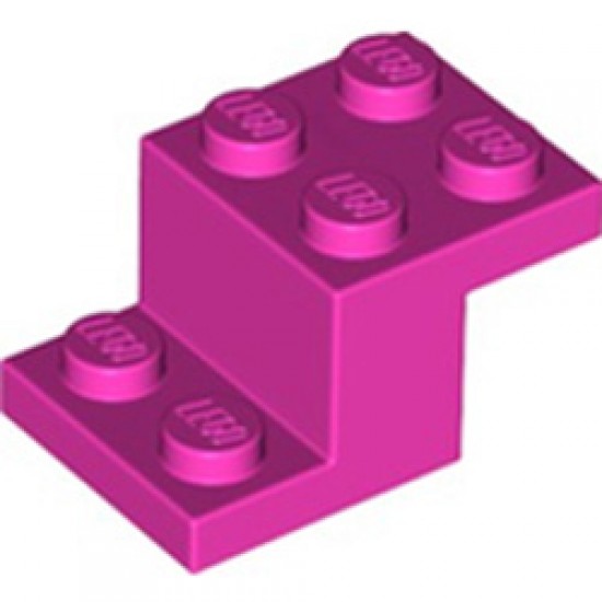 Brick with Plate 2x3x1 1/3 without Bottom Stud Holder Bright Purple