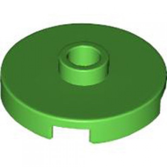 Plate Round with 1 Knob Bright Green