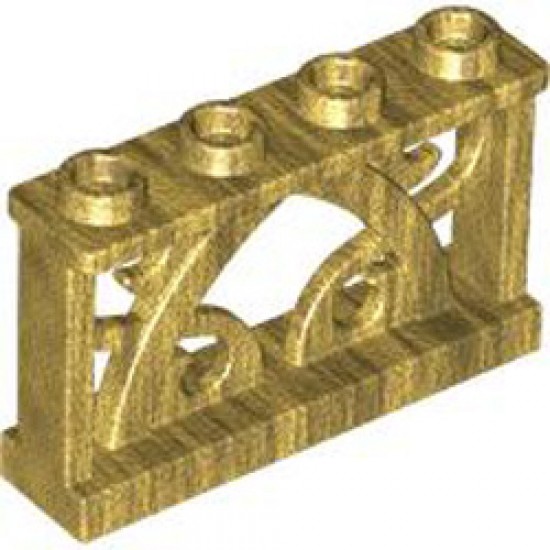 Iron Fence 1x4x2 with 4 Studs Warm Gold