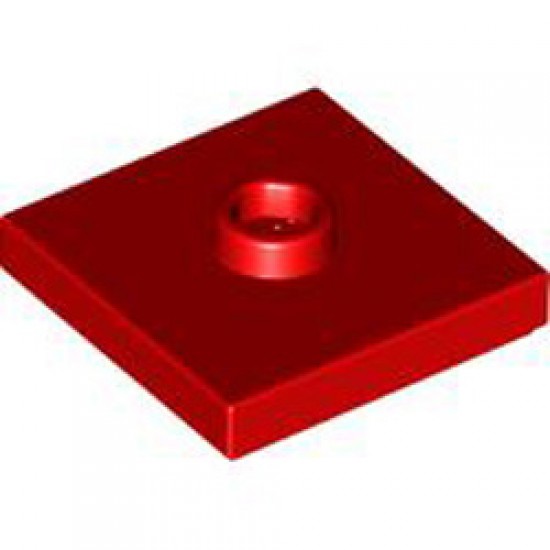 Plate 2x2 with 1 Knob Bright Red