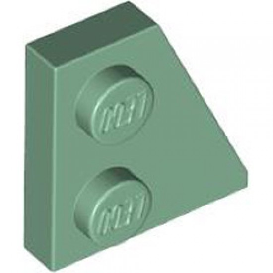 Right Plate 2x2 27 Degree Sand Green