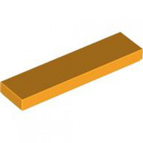 Flat Tile 1x4 Flame Yellowish Orange