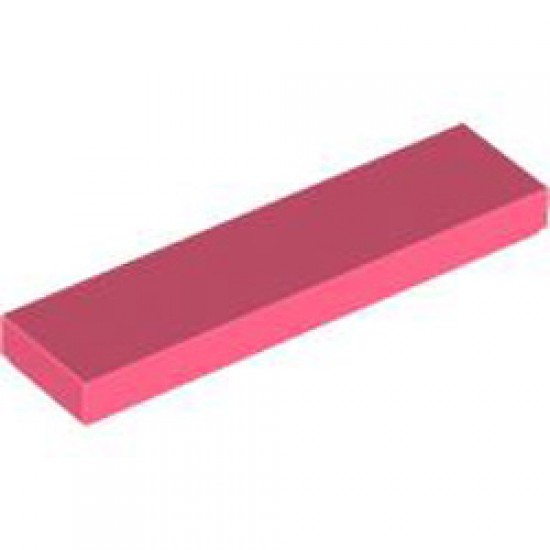 Flat Tile 1x4 Vibrant Coral