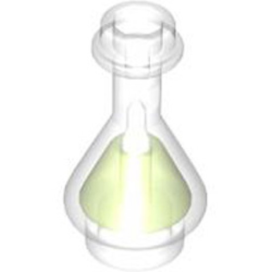 Mini Bottle with Knob Transparent White with Transparent Bright Green