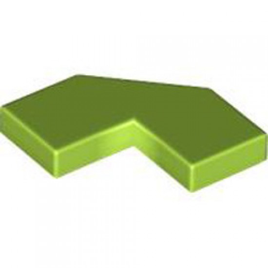 Tile 2x2 90 Degree with 45 Degree Cut Bright Yellowish Green