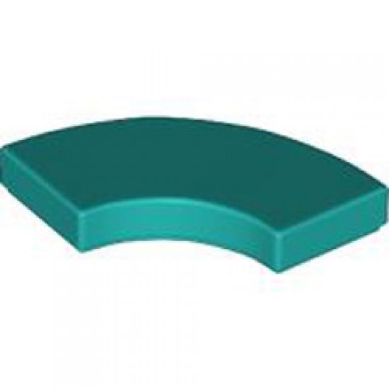 Tile 2x2 with Bow Bright Bluish Green