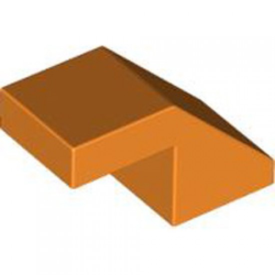 Roof Tile 1x2 Degree 45 without Knobs Bright Orange