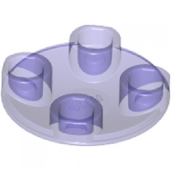 Transparent Slide Shoe Round 2x2 Transparent Bright Violet