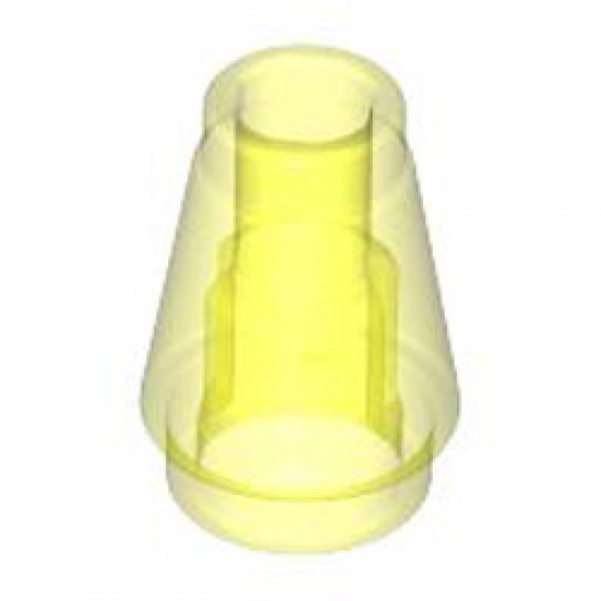 Nose Cone Small 1x1 Transparent Fluorescent Green