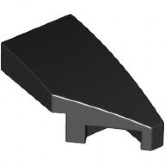 Right Plate 1x2 with Bow 45 Degree Cut Black