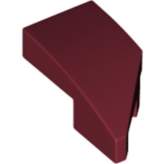 Left Plate 1x2 with Bow 45 Degree Cut Dark Red