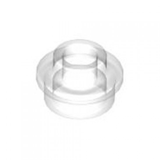 Plate Round 1x1 with Through Hole Transparent White (Clear)