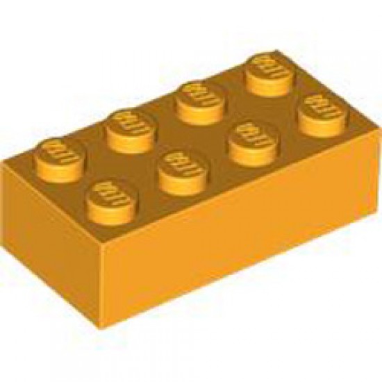 Brick 2x4 Flame Yellowish Orange