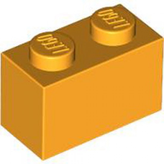 Brick 1x2 Flame Yellowish Orange