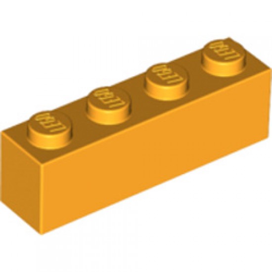 Brick 1x4 Flame Yellowish Orange