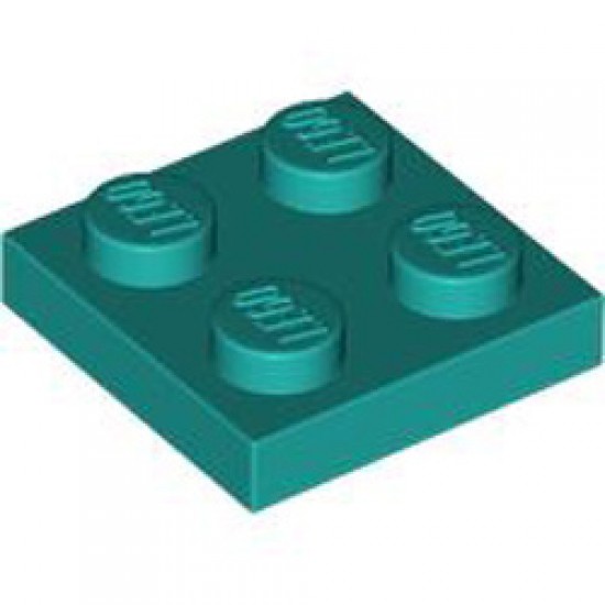 Plate 2x2 Bright Bluish Green