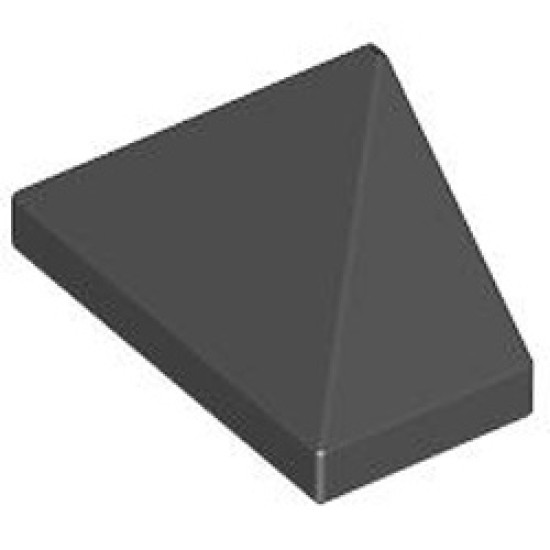 End Ridged Tile 1x2/45 Degree with Bottom Bar Snap Black