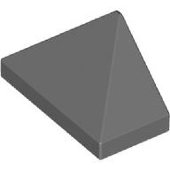 End Ridged Tile 1x2/45 Degree with Bottom Bar Snap Dark Stone Grey