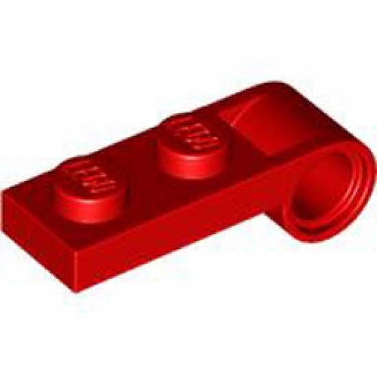 Plate 1x2 with 4.85 Hole Number 1 Bright Red