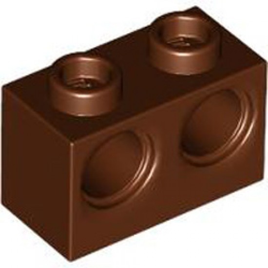 Brick 1x2 Modified 2 Holes Diameter 4.87 Reddish Brown