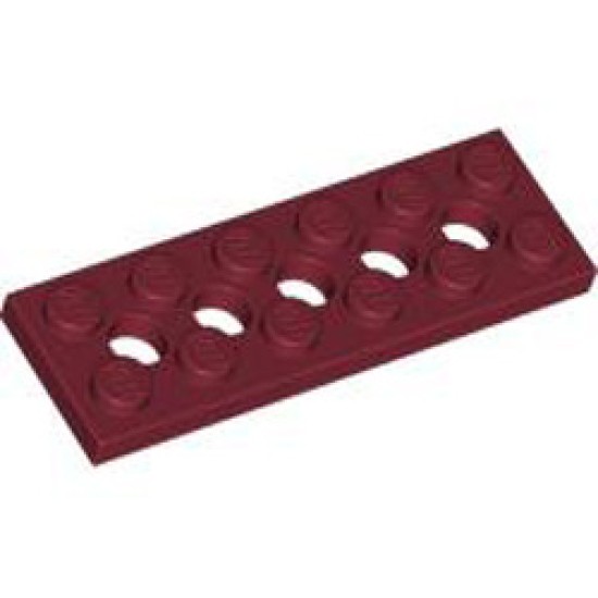 Plate 2x6 with Holes Dark Red