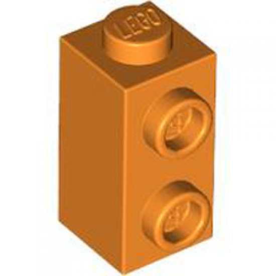 Brick 1x1x1 2/3, with Vertical Knobs Bright Orange