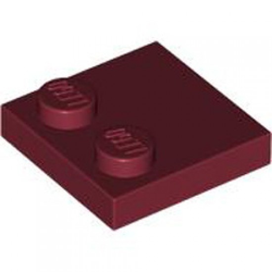 Plate 2x2 with Reduced Knobs Dark Red