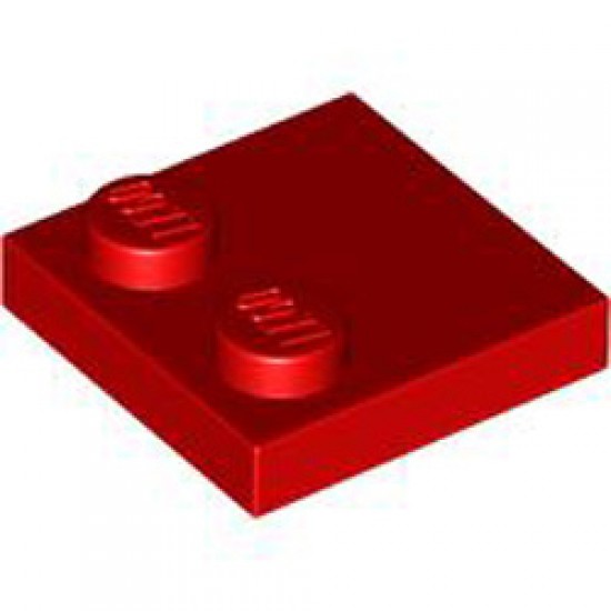 Plate 2x2 with Reduced Knobs Bright Red