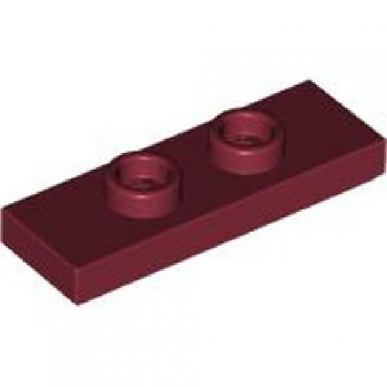 Plate 1x3 with 2 Knobs Dark Red