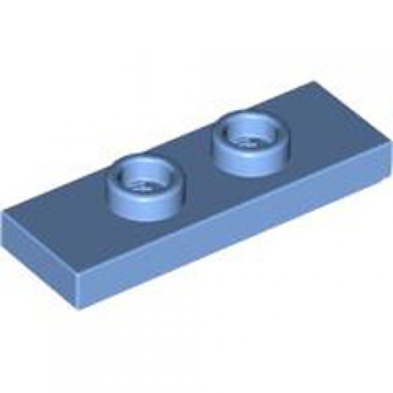 Plate 1x3 with 2 Knobs Medium Blue