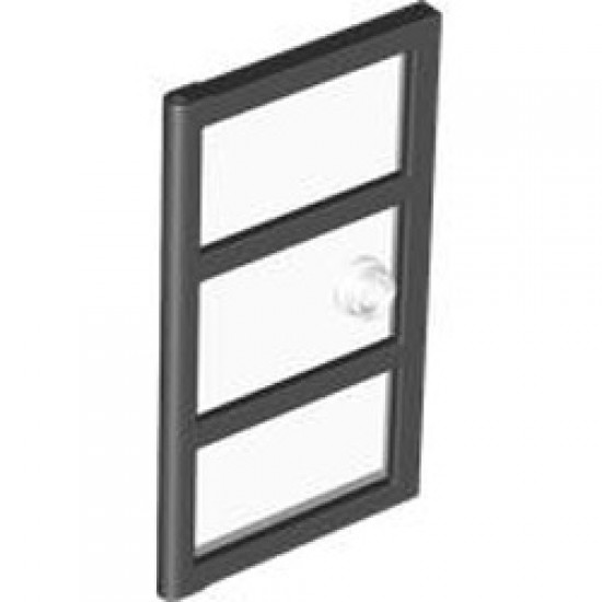 Door Glass for Frame 1x4x6 with Transparent White Glass Black