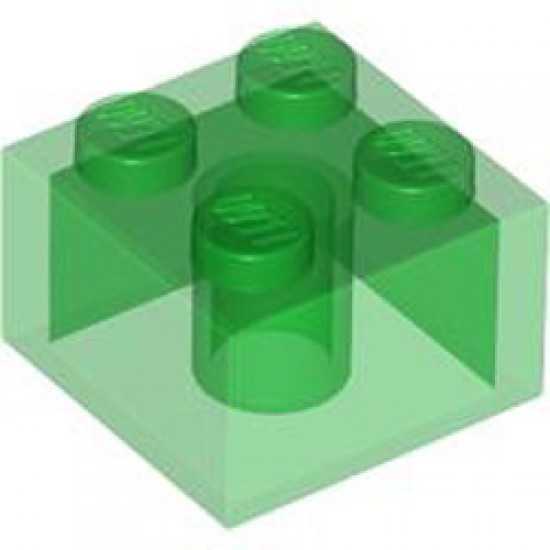 Brick 2x2 Transparent Green