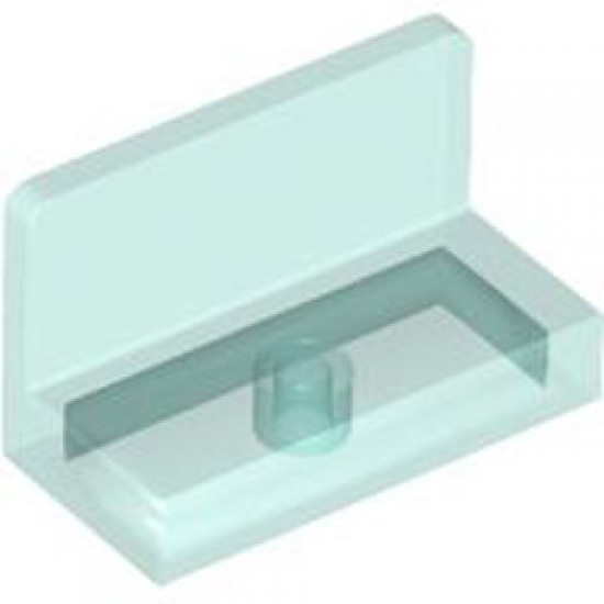 Wall Element 1x2x1 Round Edge Transparent Light Blue